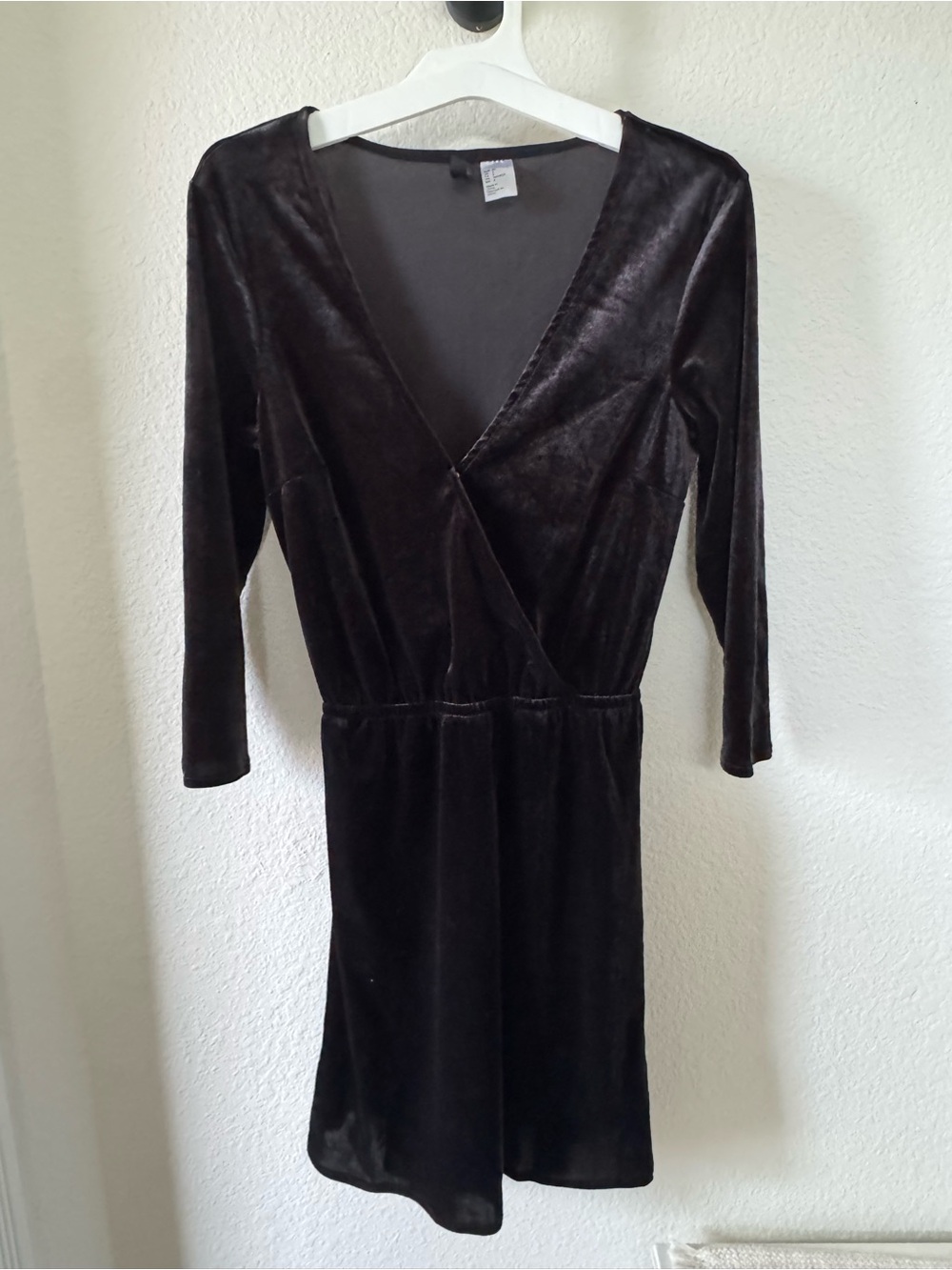 Black Velvet Wrap Dress - Unbranded